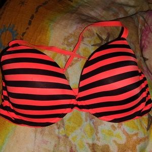 Victoria's Secret neon orange and black bra